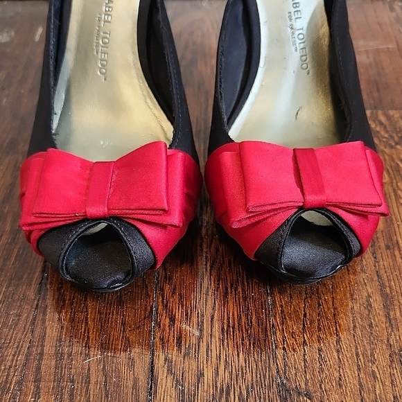 Isabel Toledo For Payless Statement Black Heels with Red Bows - Picture 3 of 8